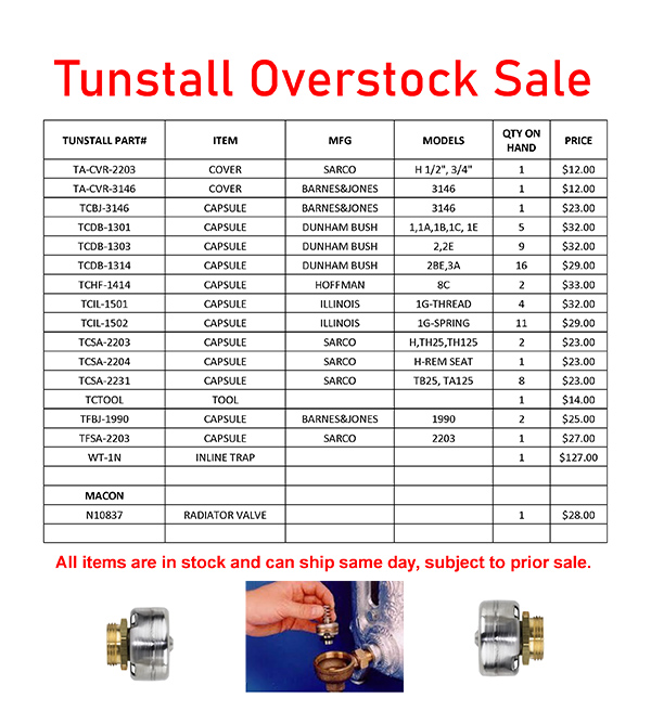 Tunstall Overstock Sale